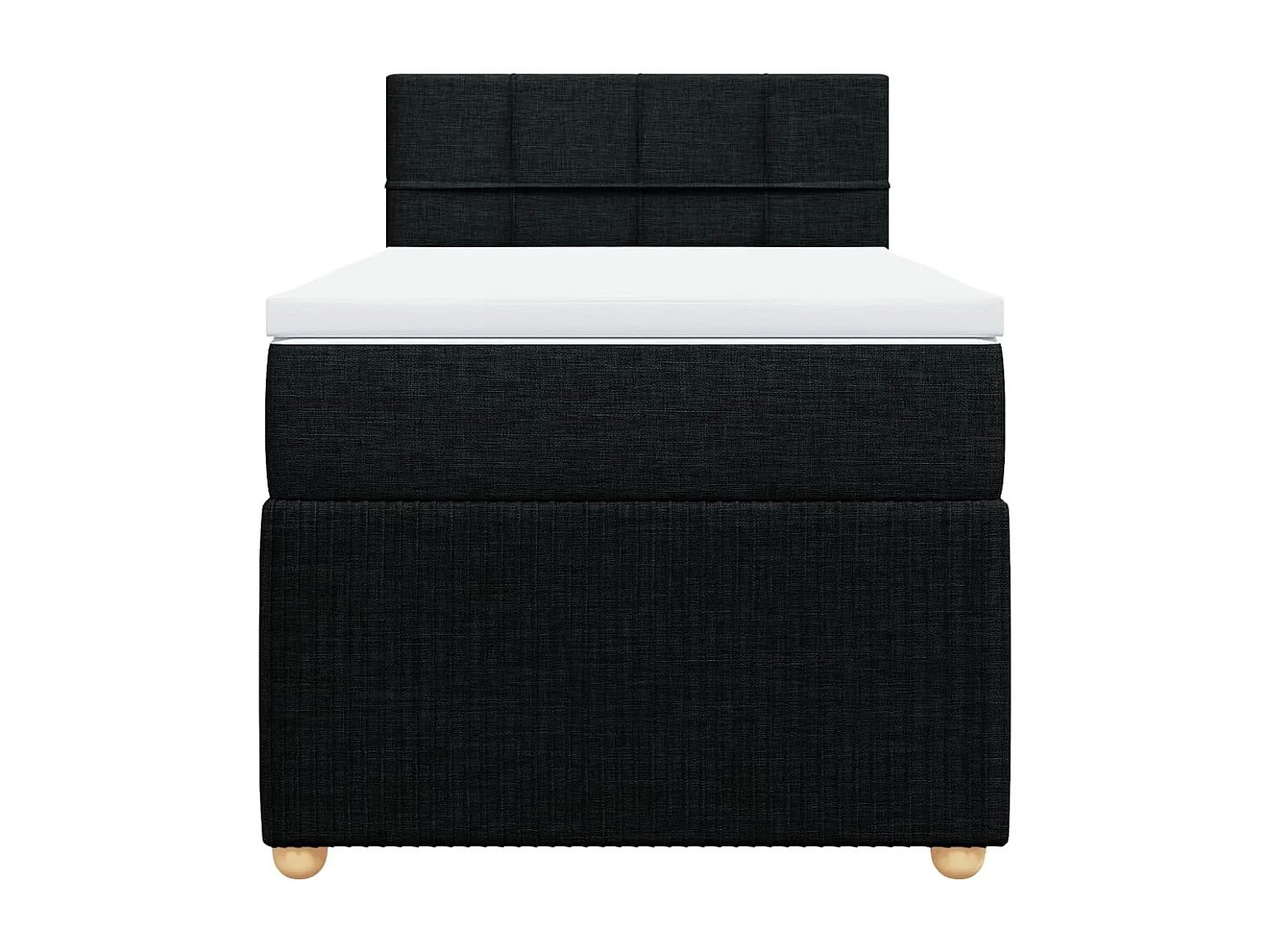 Giroletto a Molle con Materasso Nero 90x200 cm in Tessuto