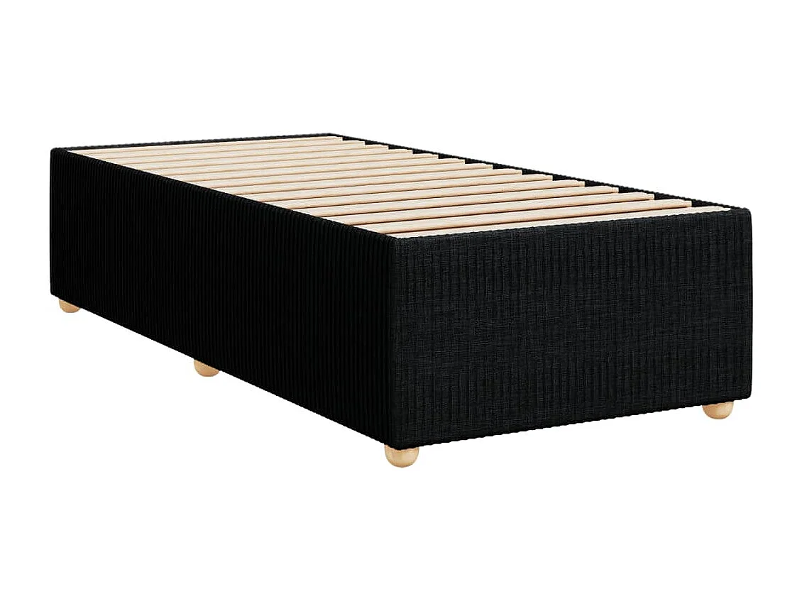 Giroletto a Molle con Materasso Nero 90x200 cm in Tessuto