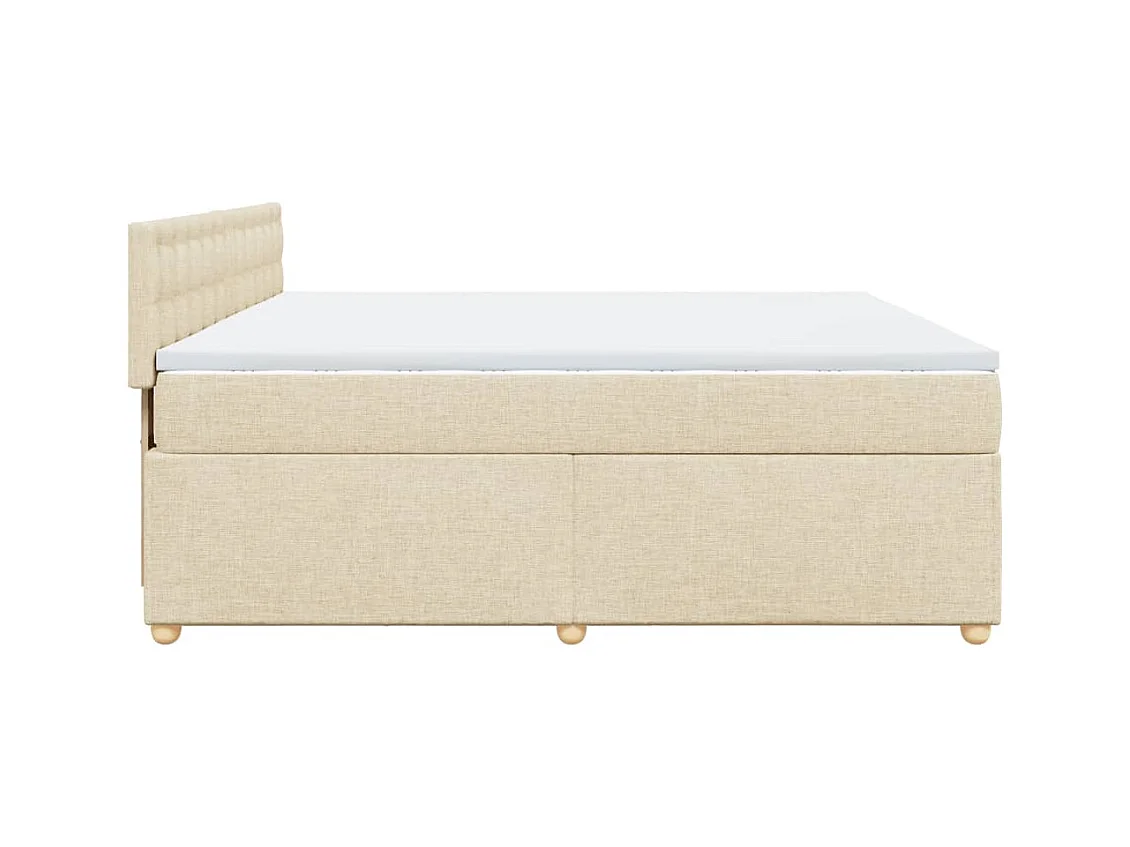 Sommier à lattes de lit avec matelas Crème 180x200 cm Tissu