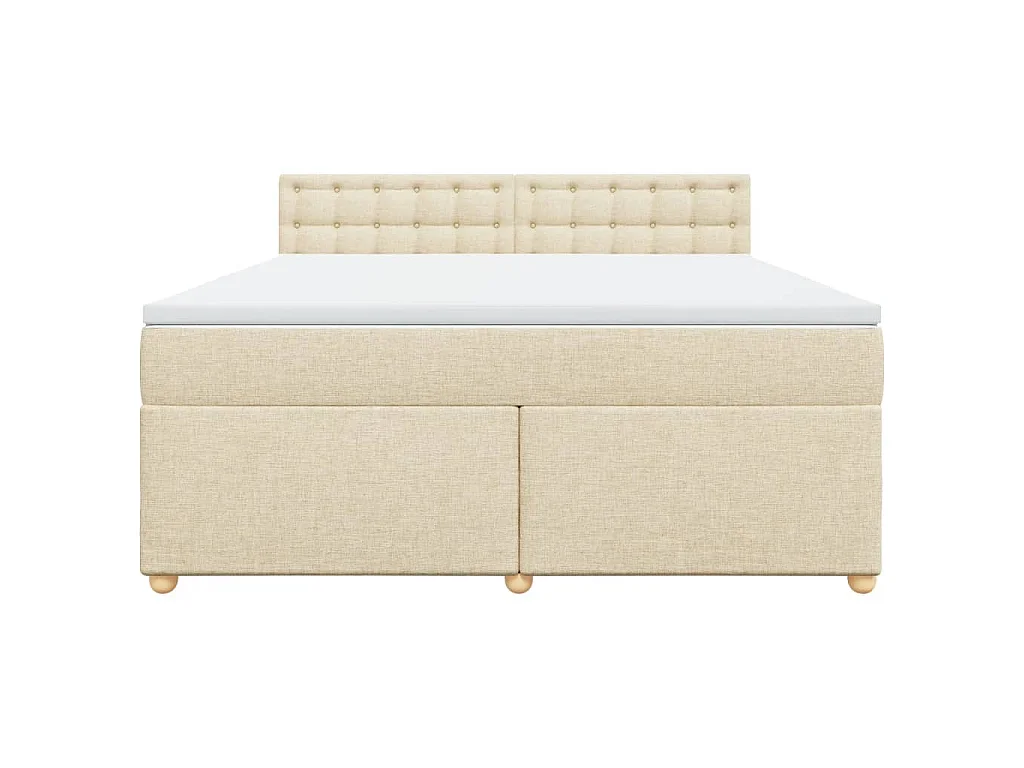 Sommier à lattes de lit avec matelas Crème 180x200 cm Tissu