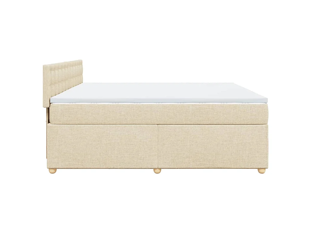 Sommier à lattes de lit avec matelas Crème 180x200 cm Tissu