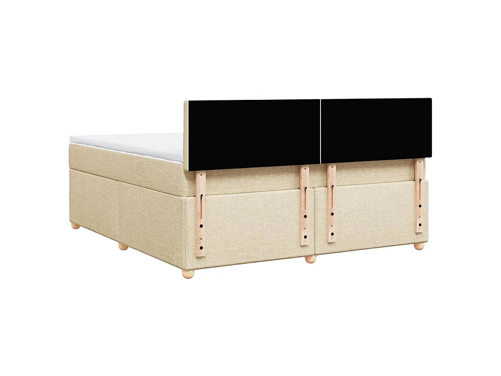 Sommier à lattes de lit avec matelas Crème 180x200 cm Tissu