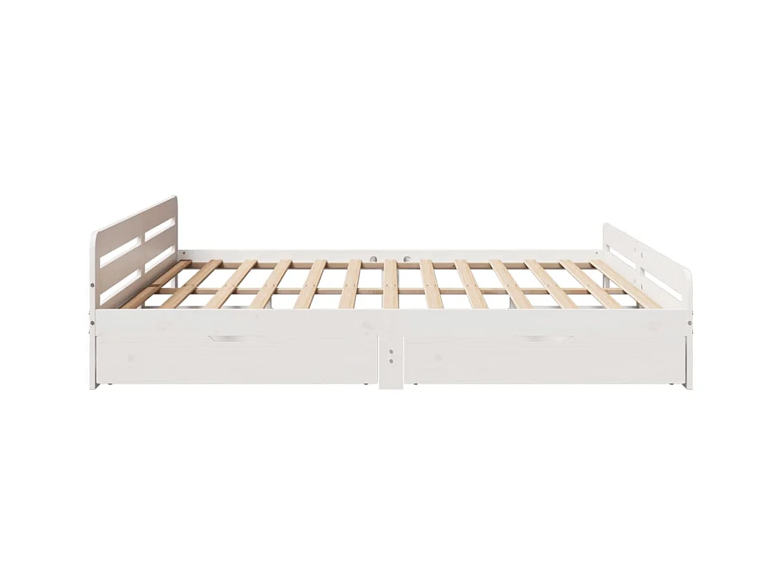 Cadre de lit sans matelas blanc 180x200 cm bois massif de pin