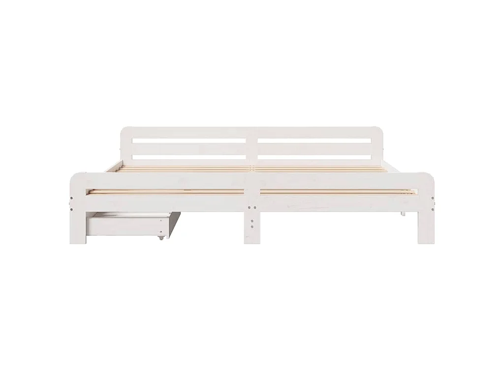 Massivholzbett ohne Matratze Weiß 180x200 cm Kiefernholz