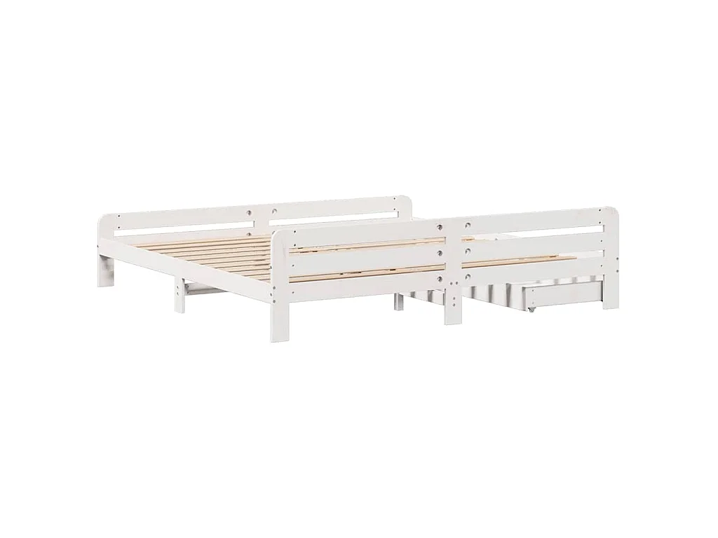 Massivholzbett ohne Matratze Weiß 180x200 cm Kiefernholz