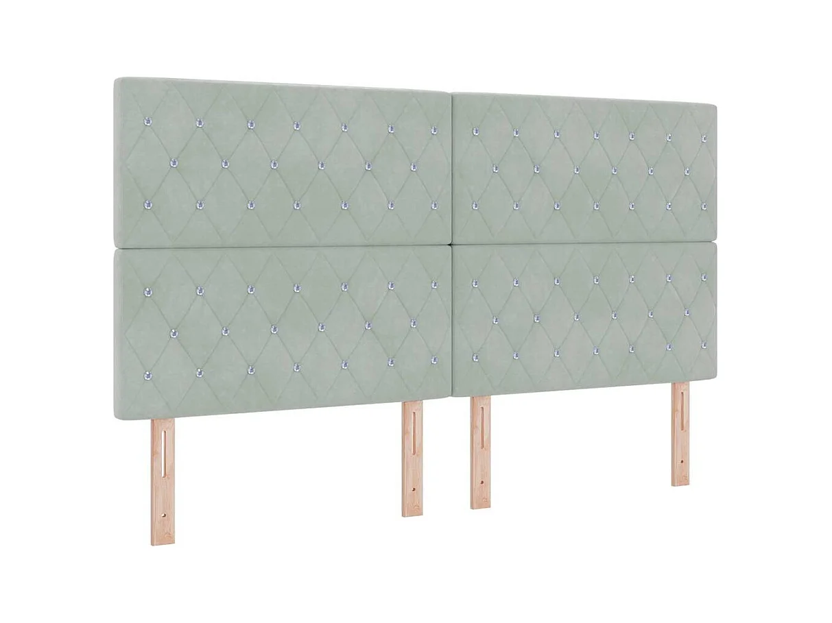 Bedframe met hoofdeinde Lichtgrijs 180 x 200 cm Fluweel