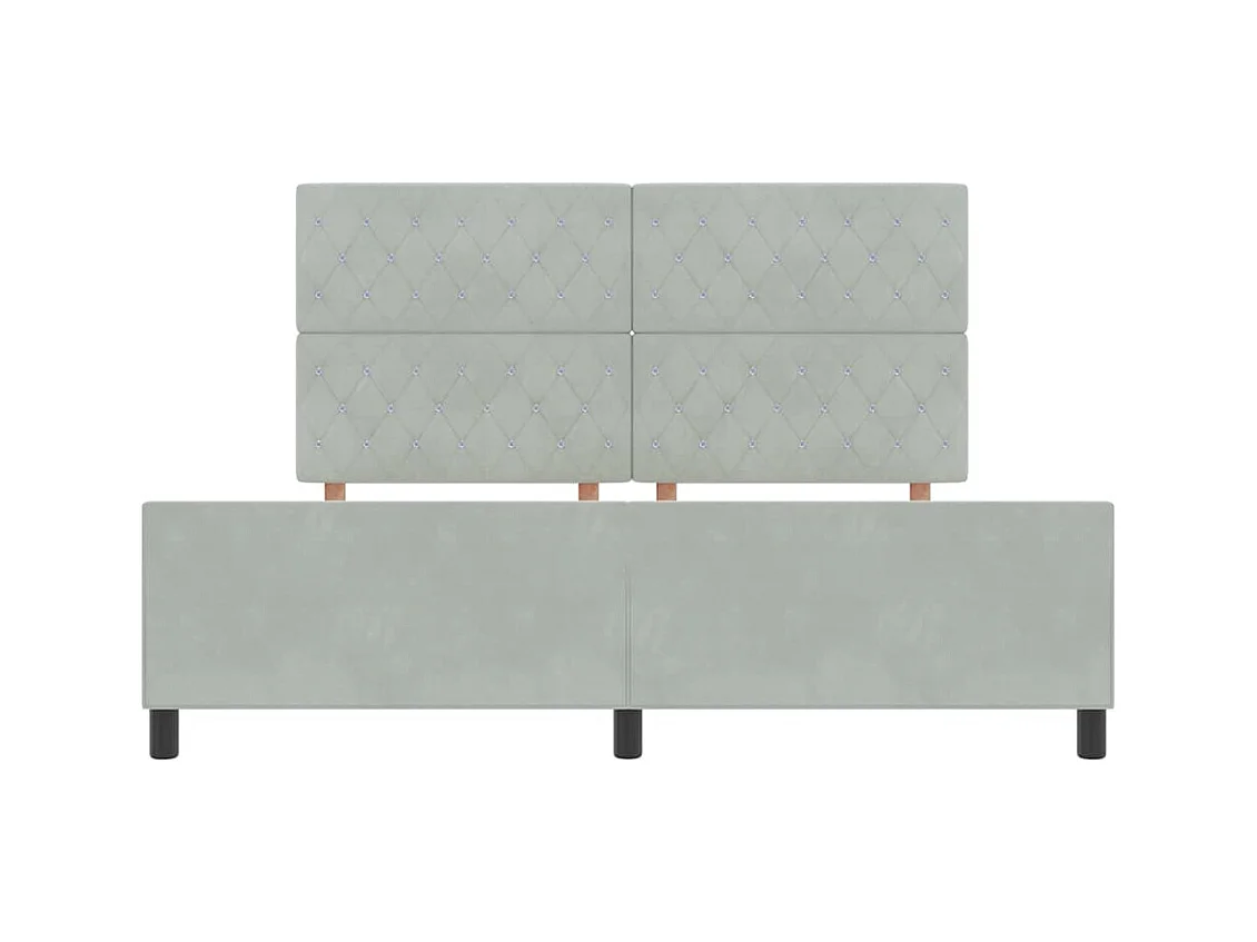 Bedframe met hoofdeinde Lichtgrijs 180 x 200 cm Fluweel