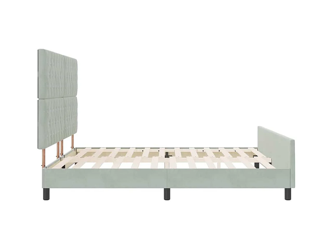 Bedframe met hoofdeinde Lichtgrijs 180 x 200 cm Fluweel