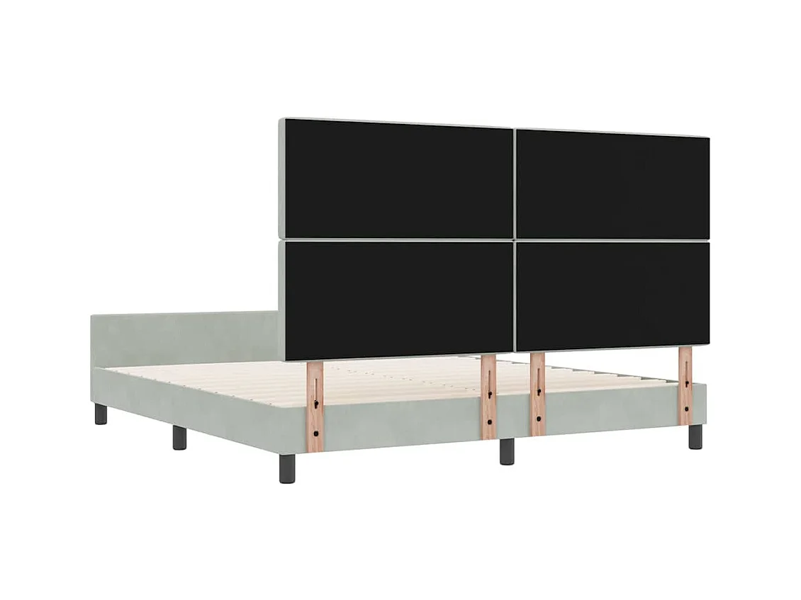 Bedframe met hoofdeinde Lichtgrijs 180 x 200 cm Fluweel