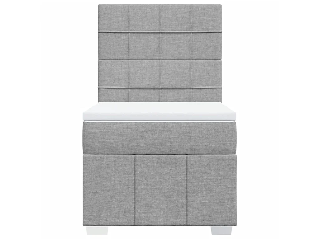 Cama com molas/colchão 90x200 cm tecido cinza-claro