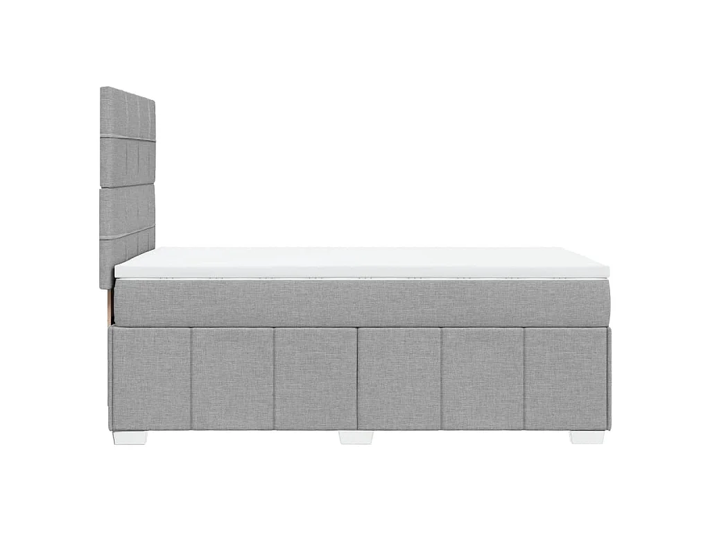 Cama com molas/colchão 90x200 cm tecido cinza-claro