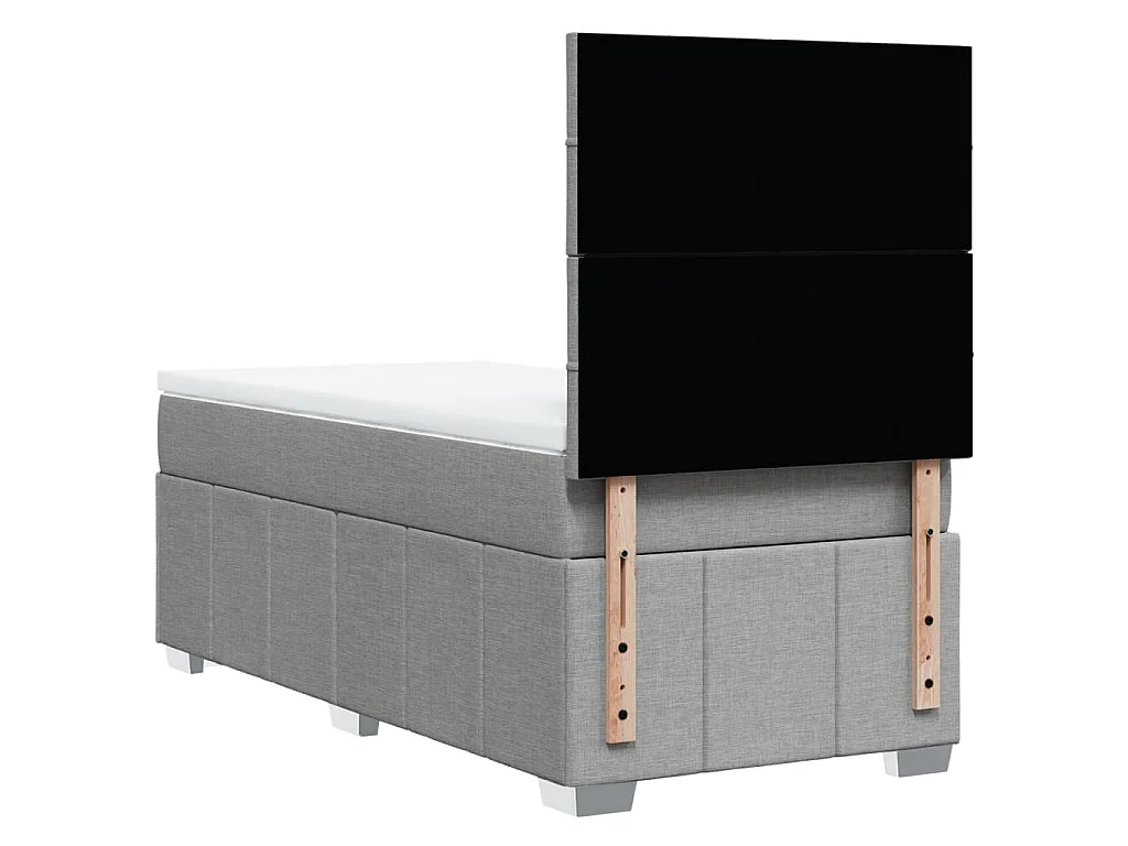 Cama com molas/colchão 90x200 cm tecido cinza-claro