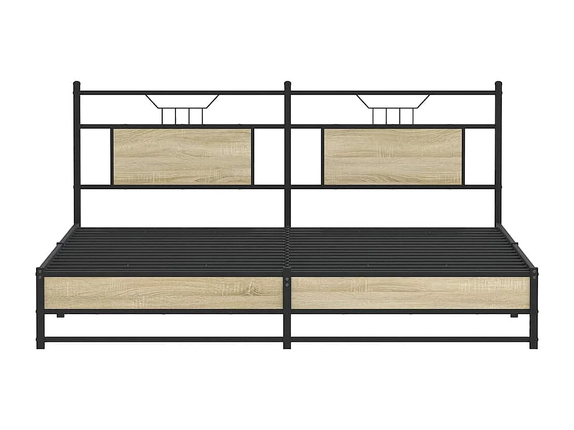Cadre de lit en métal sans matelas chêne sonoma 180x200 cm