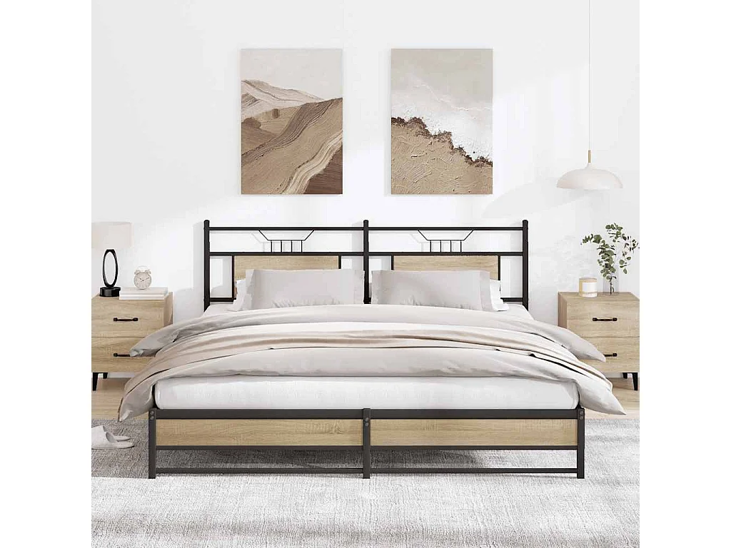 Giroletto senza Materaso in Metallo Rovere Sonoma 180x200 cm