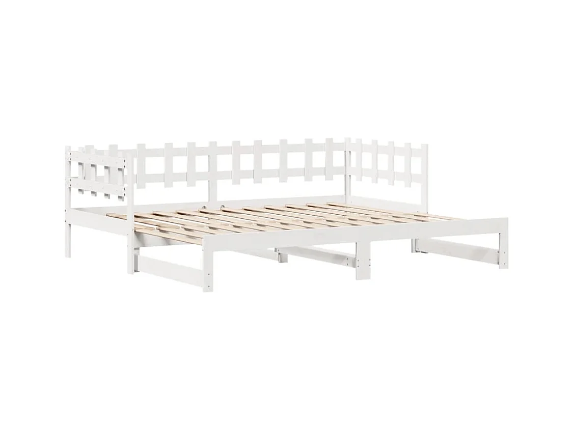 Tagesbett Ausziehbar mit Schubladen ohne Matratze Weiß 90x200cm