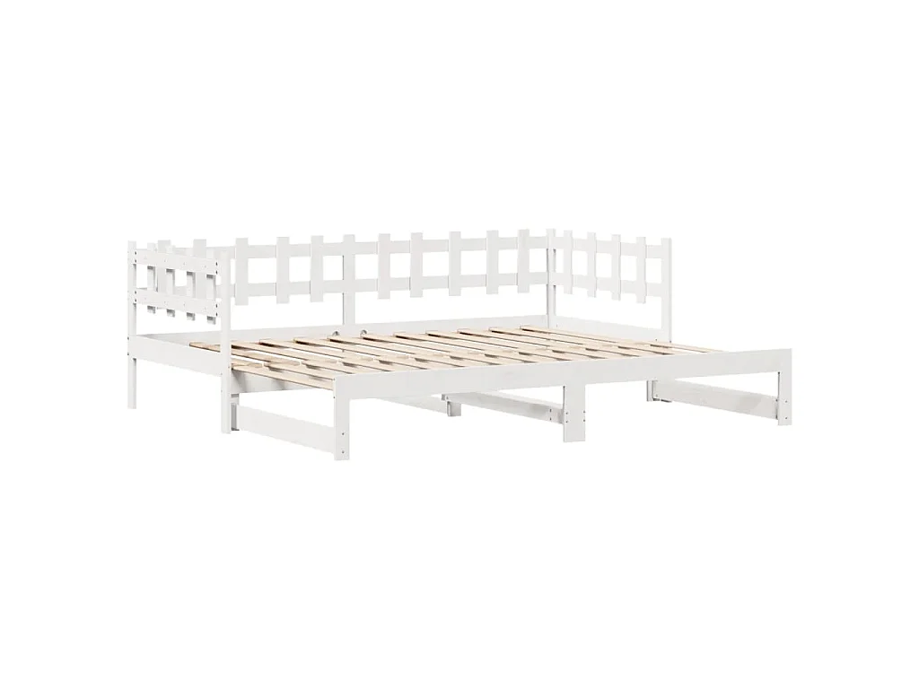 Letto Estraibile con Cassetti senza Materasso Bianco 90x200 cm
