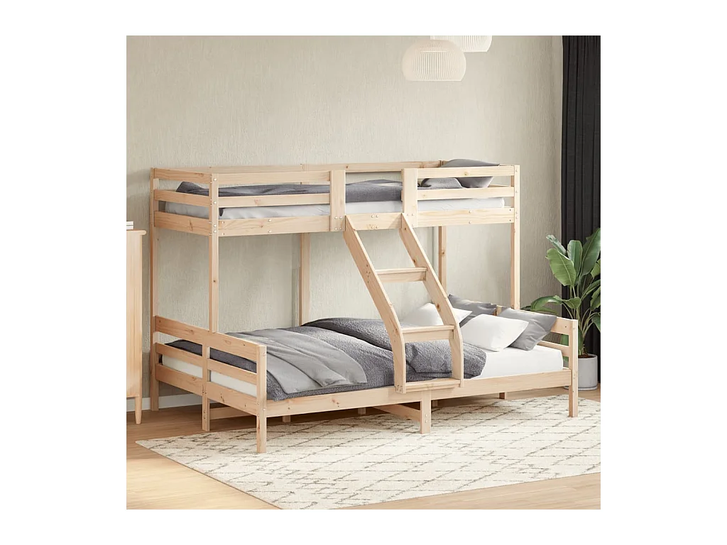 Letto a Castello 80x200/140x200 cm in Legno Massello di Pino