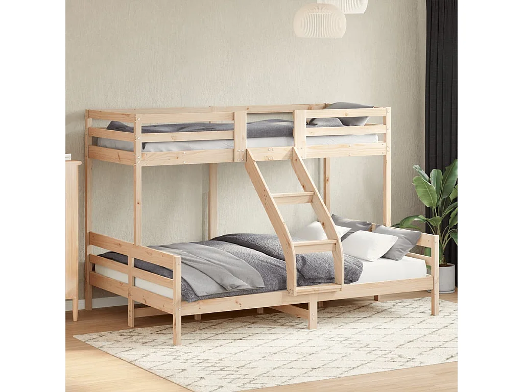 Stapelbed massief grenenhout 80x200/140x200 cm