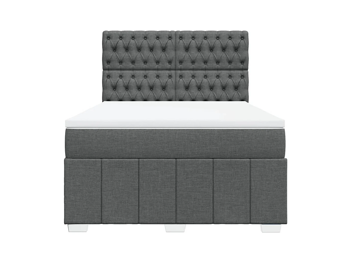Sommier à lattes de lit avec matelas Gris foncé 160x200cm Tissu