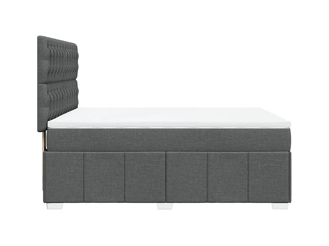 Sommier à lattes de lit avec matelas Gris foncé 160x200cm Tissu
