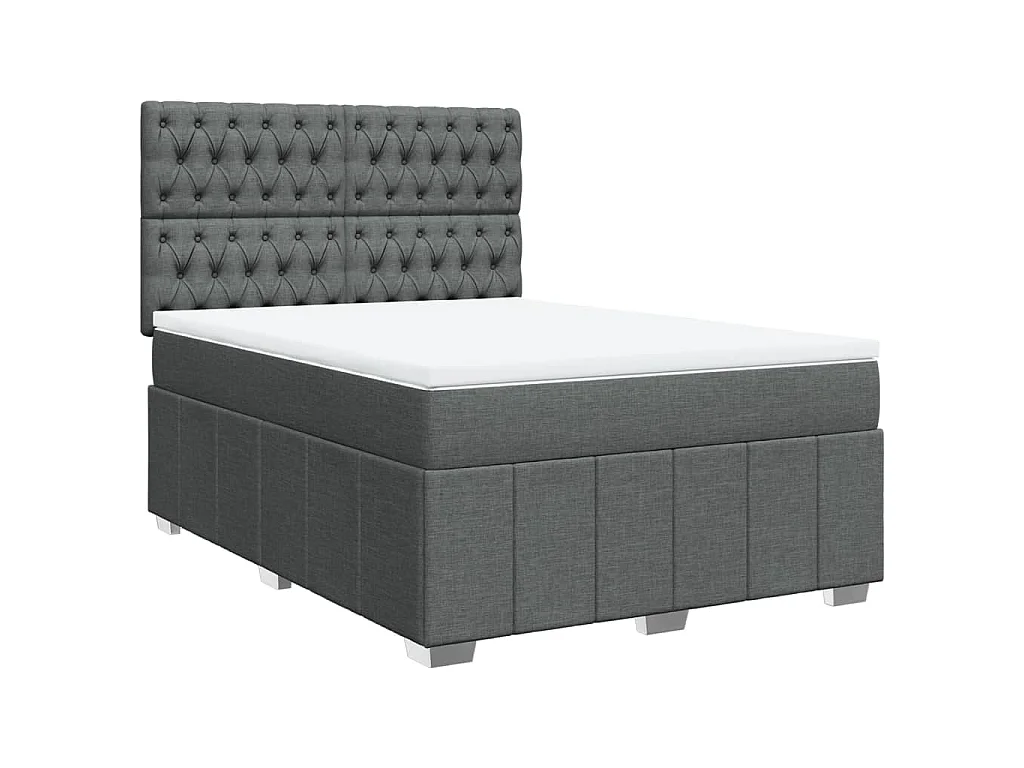 Boxspringbett mit Matratze Dunkelgrau 160x200 cm Stoff