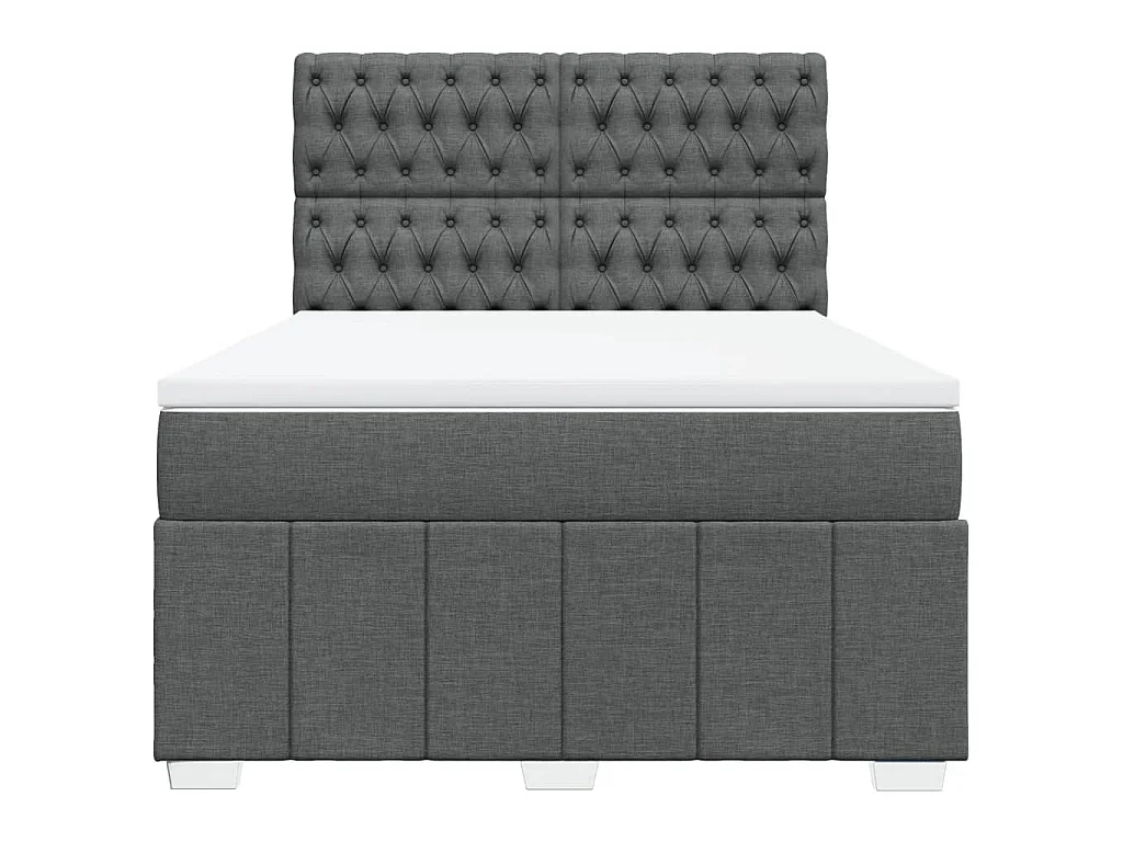 Boxspringbett mit Matratze Dunkelgrau 160x200 cm Stoff