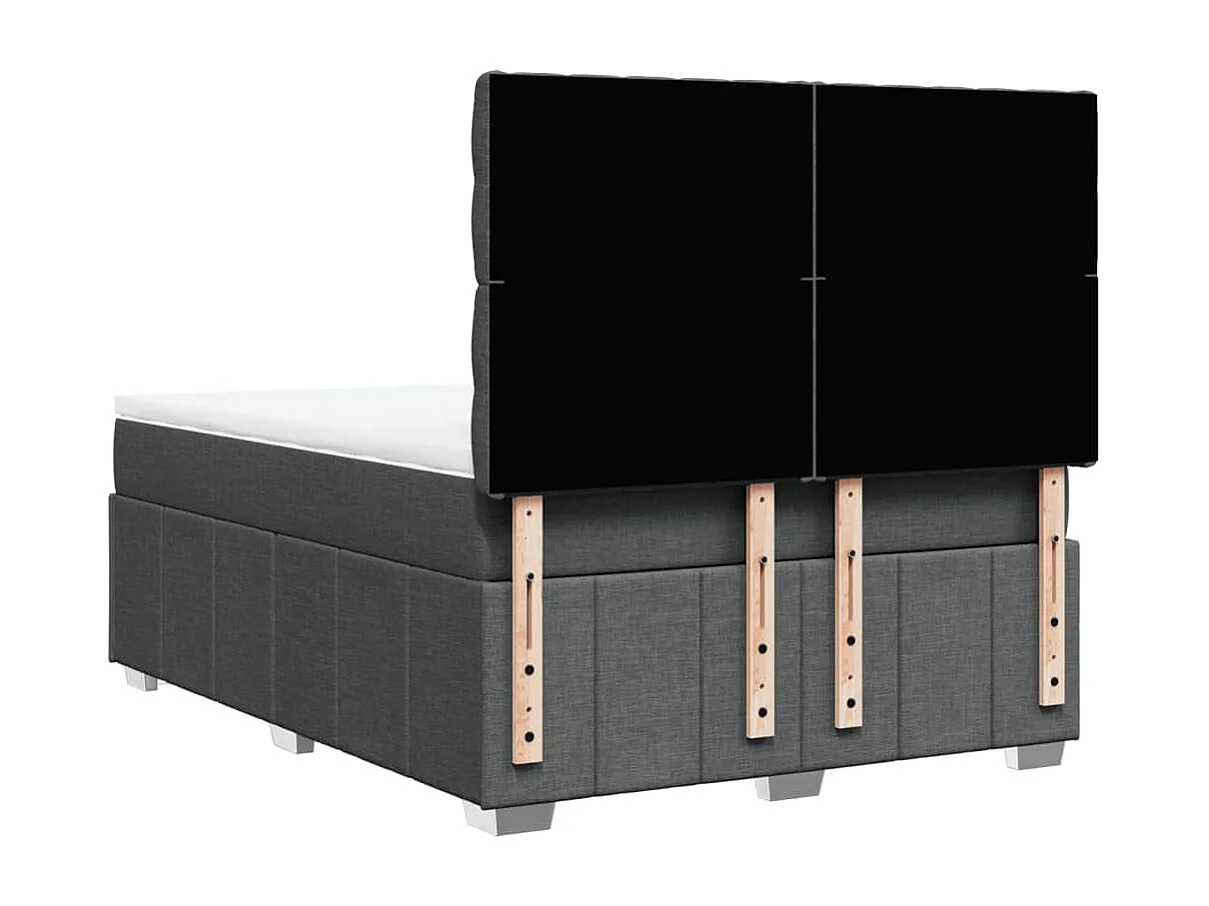 Boxspringbett mit Matratze Dunkelgrau 160x200 cm Stoff