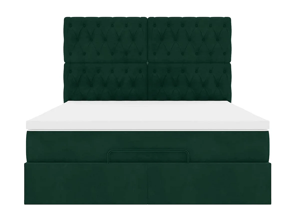 Struttura Letto Pouf con Materassi 140x200 cm in Velluto