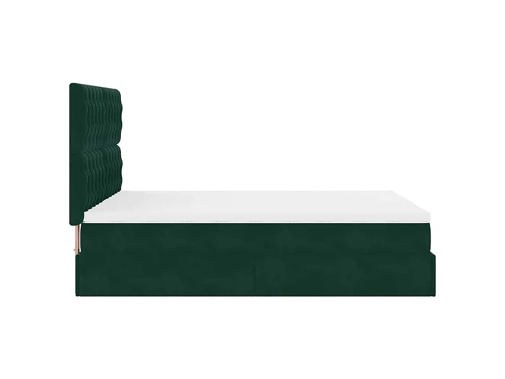 Ottoman bed met matrassen 140x200cm fluweel donkergroen