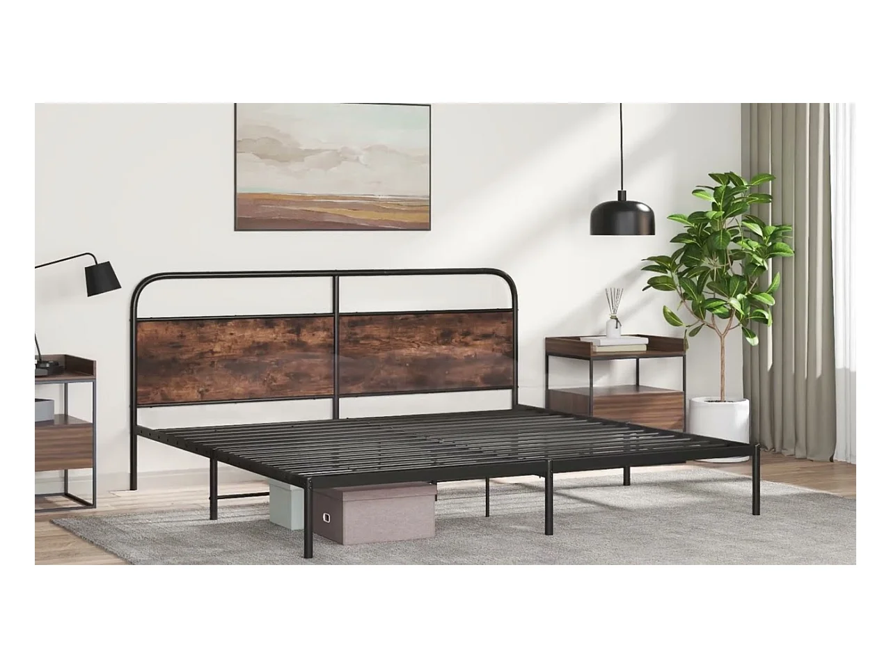 Cadre de lit sans matelas 160x200 cm chêne marron