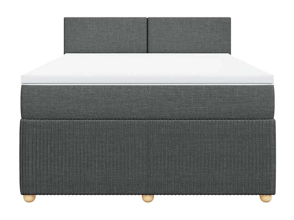 Cama com molas/colchão 140x190 cm tecido cinzento-escuro