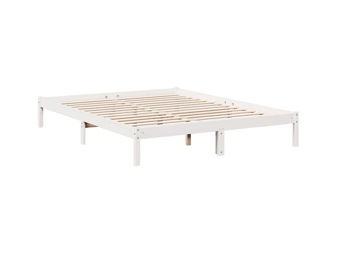 Bedframe extra lang zonder matras grenenhout wit 140x210 cm