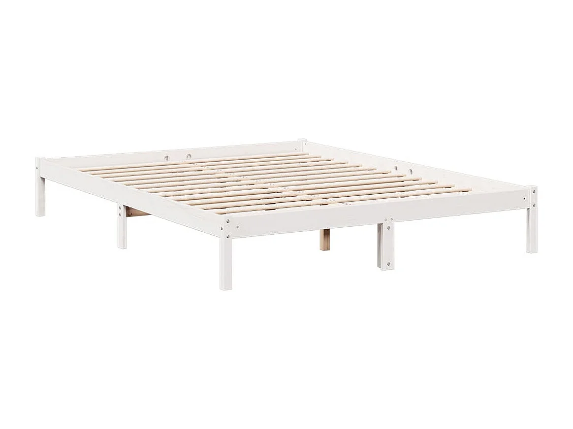 Cadre de lit extra long sans matelas 140x210 cm bois massif pin
