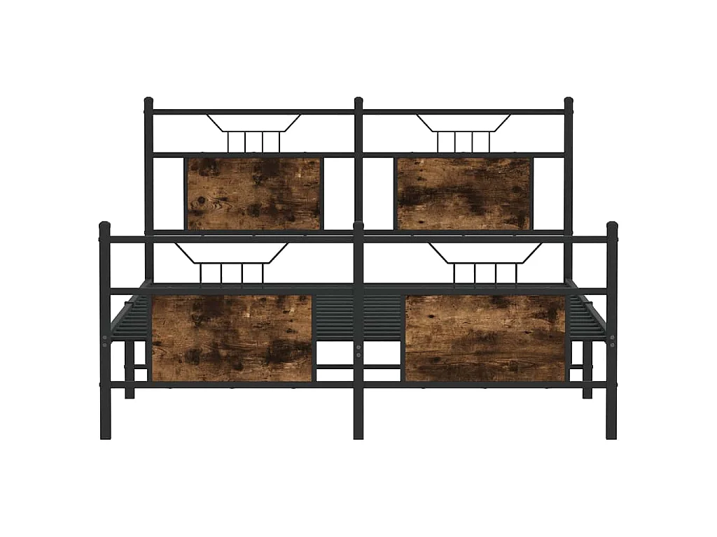 Bettgestell ohne Matratze Räuchereiche 140x200 cm Holzwerkstoff
