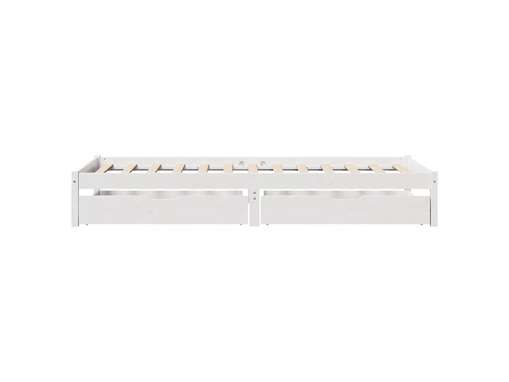 Bedframe zonder matras massief grenenhout wit 90x200 cm