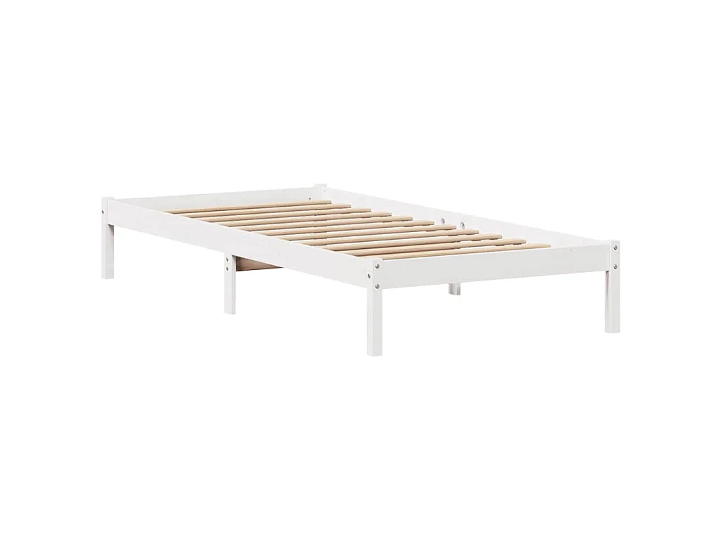 Bedframe zonder matras massief grenenhout wit 90x200 cm