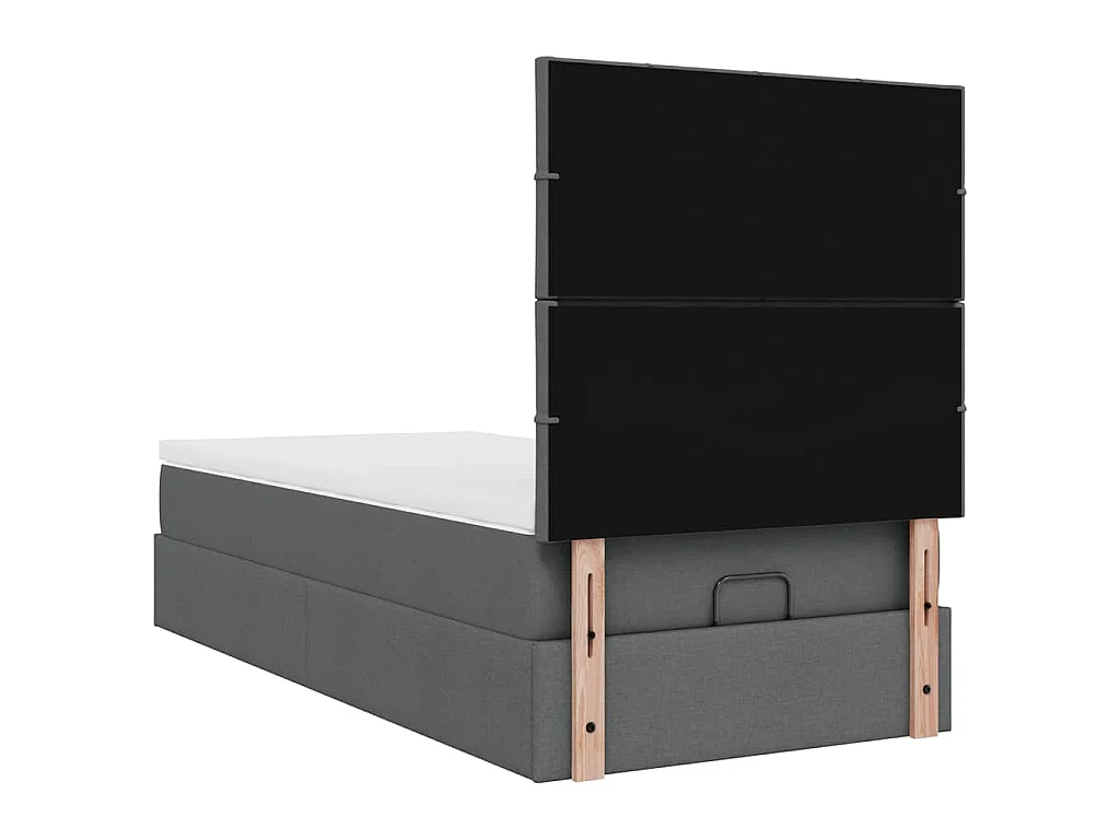 Ottoman bed met matras 100x200cm stof donkergrijs