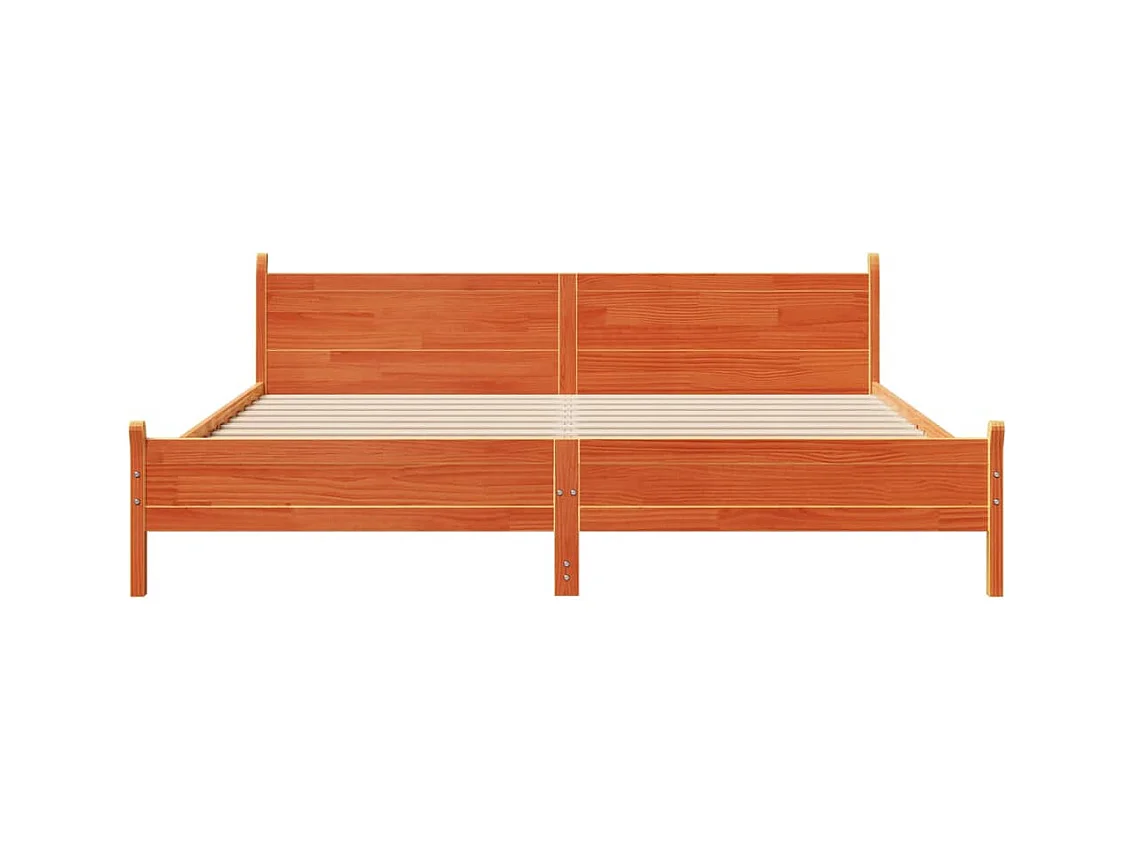 Bedframe zonder matras massief grenenhout wasbruin 180x200 cm