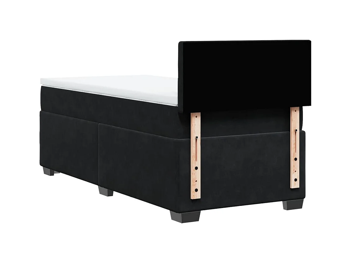 Boxspringbett mit Matratze Schwarz 90x200 cm Samt