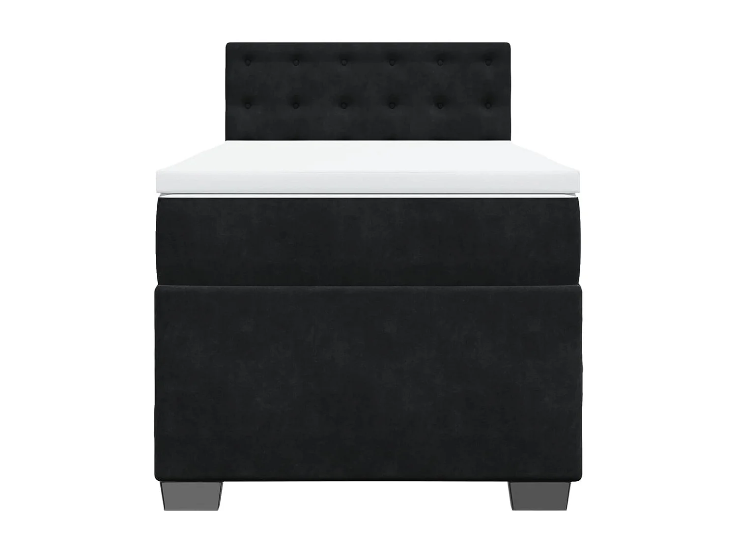 Sommier à lattes de lit avec matelas Noir 90x200 cm Velours