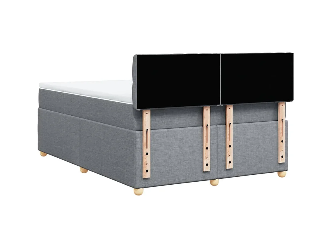 Sommier à lattes de lit avec matelas Gris clair 140x190cm Tissu