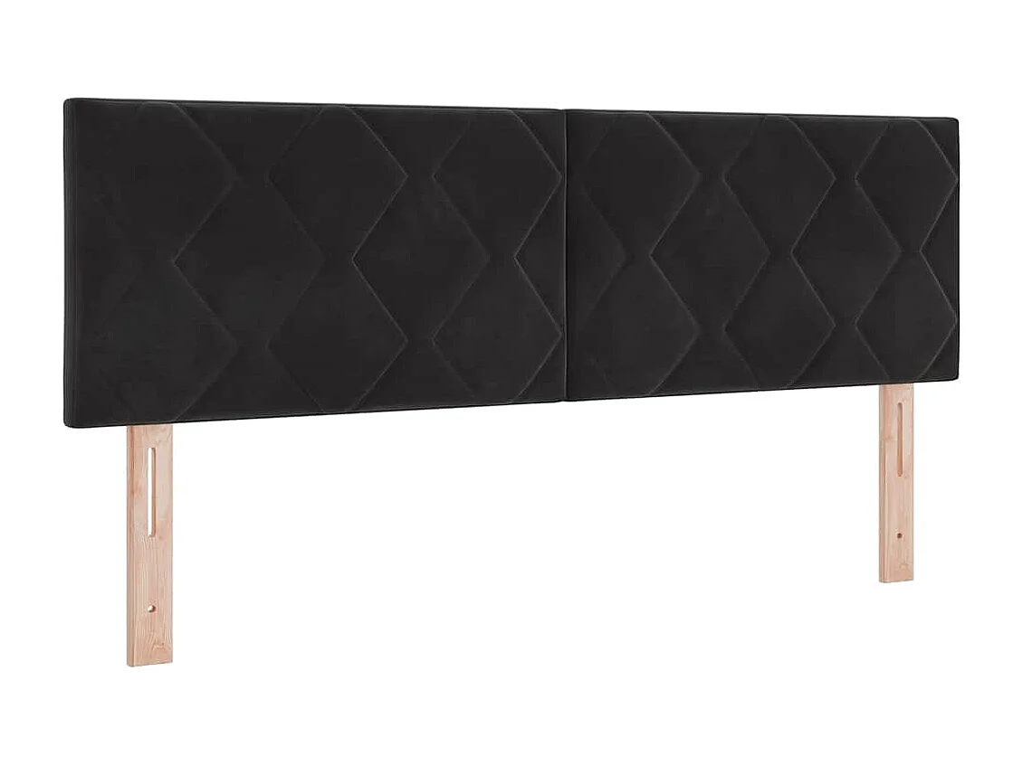 Lit à ressorts avec matelas Noir 160 x 200 cm Velours