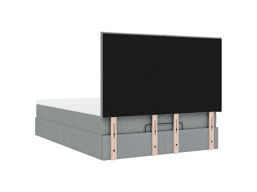 Estrutura de cama otomana com colchão 140x190 cm cinzento claro
