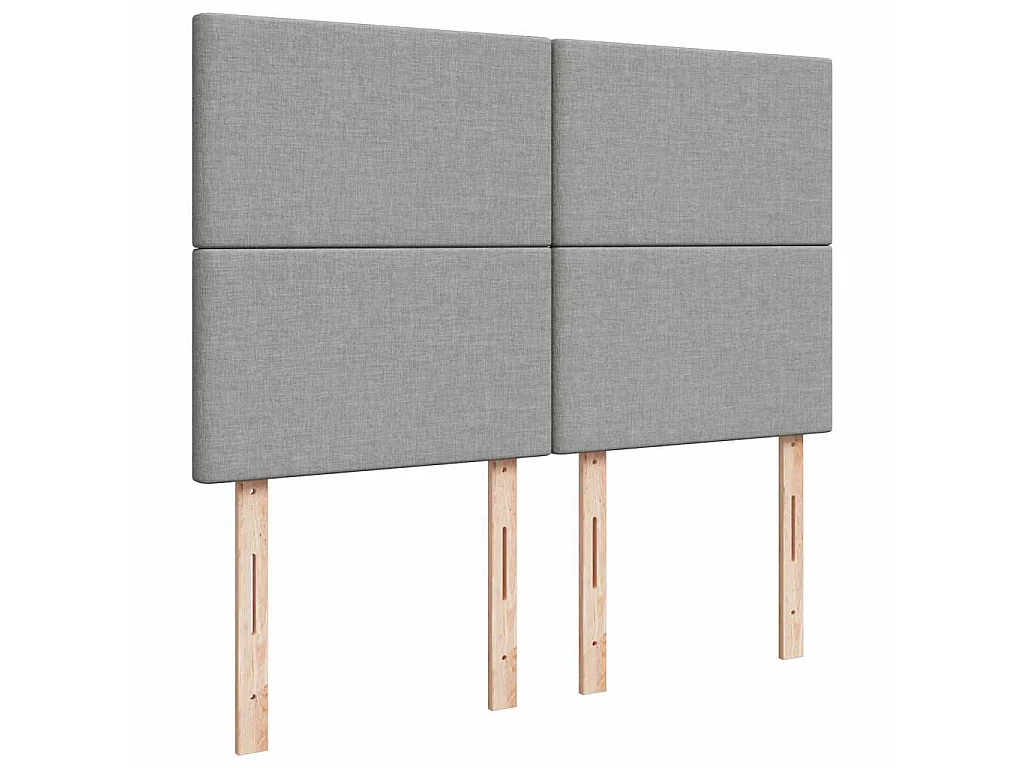 Cadre de lit ottoman et matelas gris clair 140x190 cm tissu