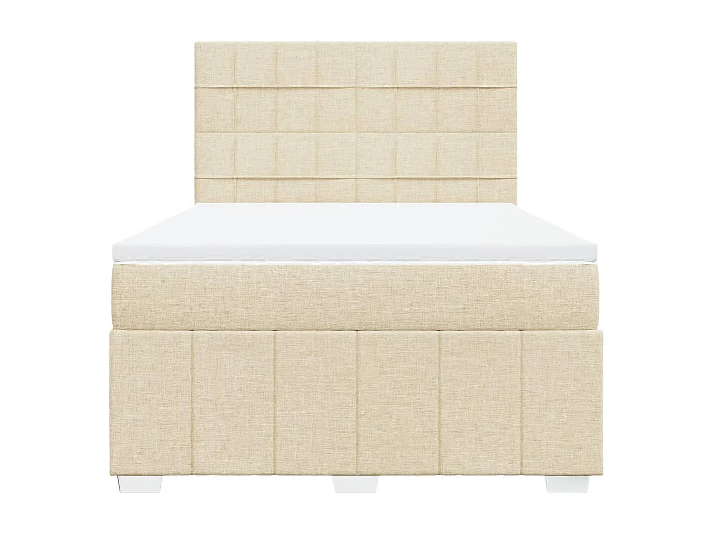 Sommier à lattes de lit avec matelas Crème 160x200 cm Tissu