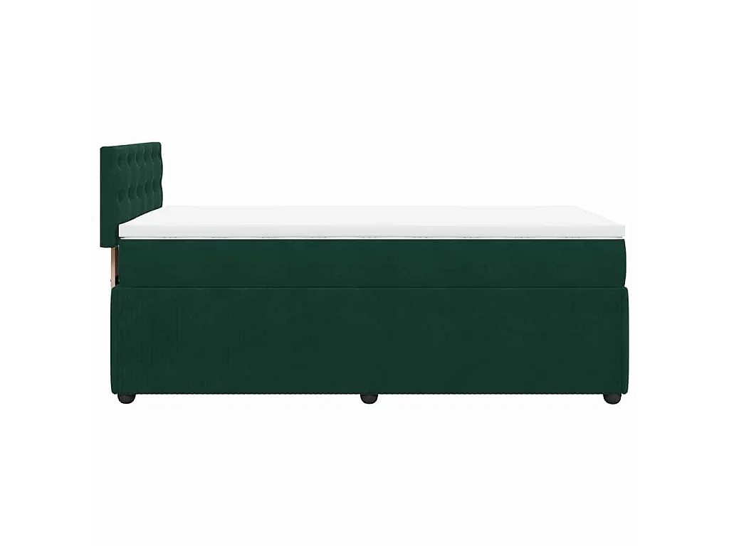 Sommier à lattes de lit avec matelas Vert foncé 90x190 cm