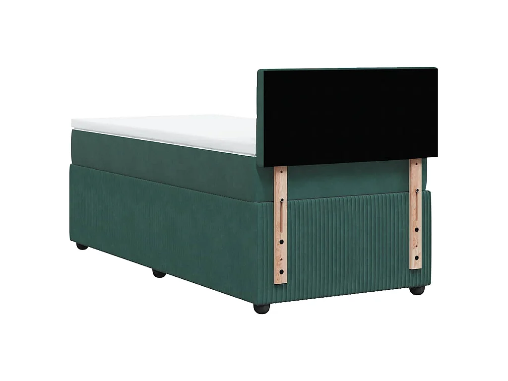 Sommier à lattes de lit avec matelas Vert foncé 90x190 cm