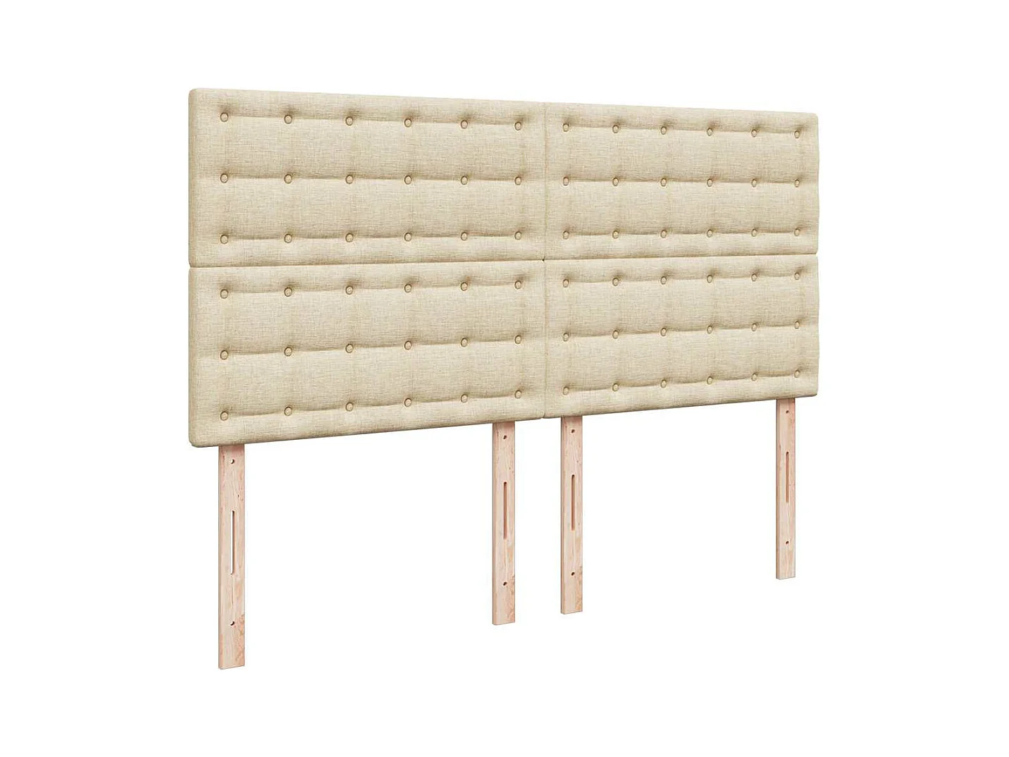 Cadre de lit ottoman avec matelas crème 160x200 cm tissu