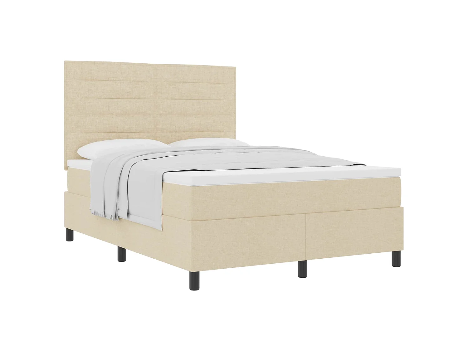 Boxspringbed met matras met hoofdeinde Crème 140 x 200 cm Stof