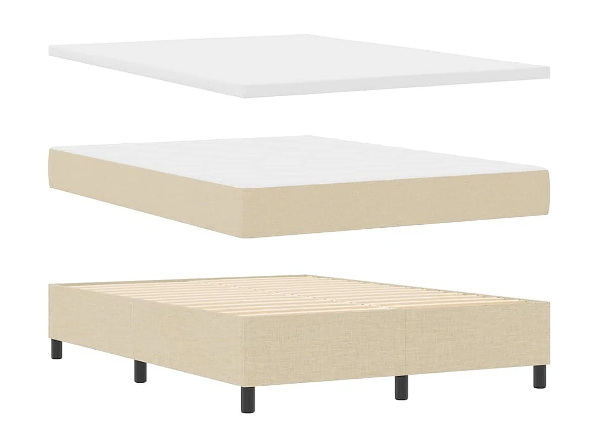 Boxspringbed met matras met hoofdeinde Crème 140 x 200 cm Stof
